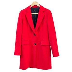 Zara Women's Red Double Button Dress Coat Small Structured Minimalist Design